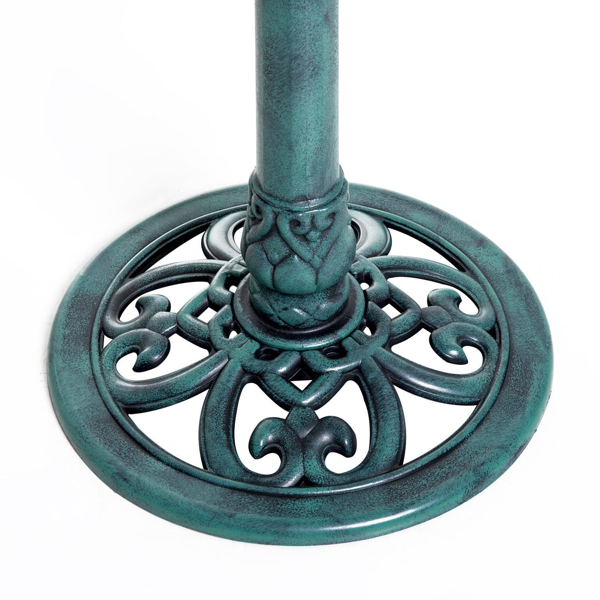 Outsunny 28" Bird Bath Outdoor Resin Decor with Fleur De Lis Pattern