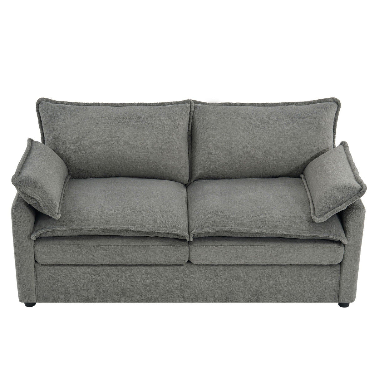 Modern Loveseat Sofa, Upholstered Couch With Side Storage Pockets