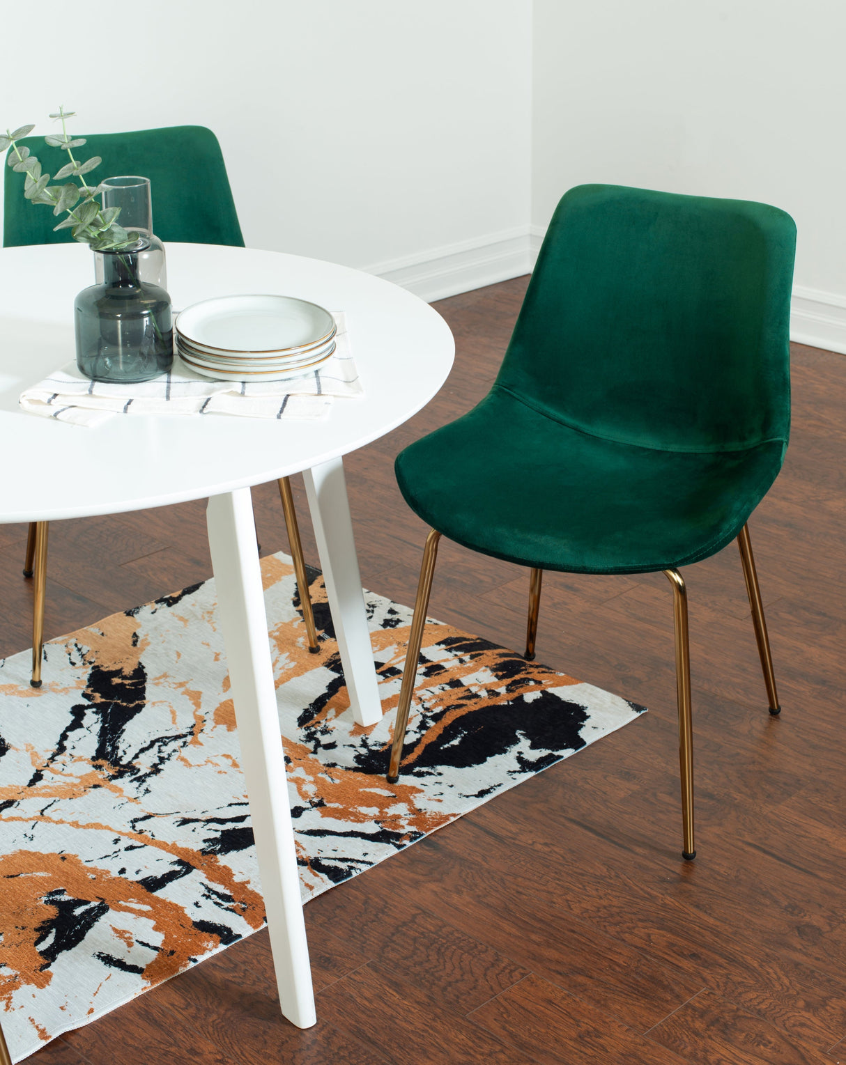 Aufurr Contemporary 3-Piece White Round Dining Set