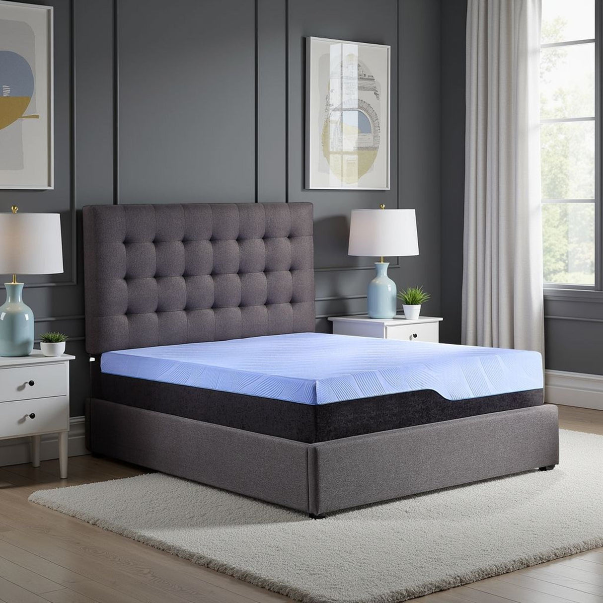Refresh - 12" Hybrid Cooling Fast Responding Latex Foam And Coil Mattress