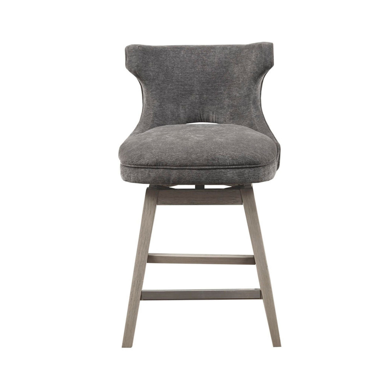 360 Degree Swivel Counter Stool With Silver Detailing