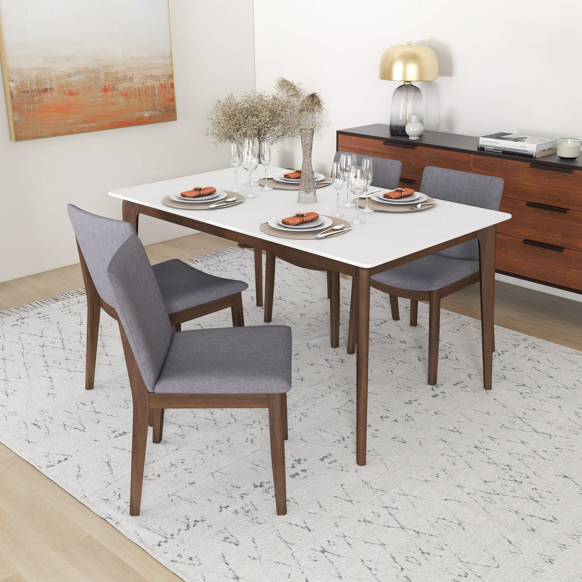 Laura - Mid-Century Modern Solid Wood Dining Chair (Set of 2)