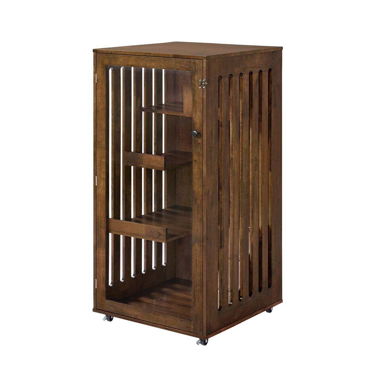 Basia Indoor Rubber Wood Cat Cabinet