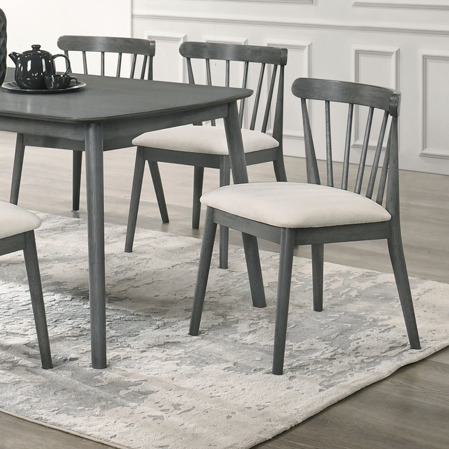 Modern Spindle Back Dining Chairs, Set of 2