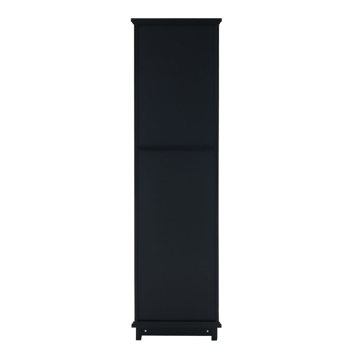 Tall Bathroom Storage Cabinet With Glass Doors, Free-Standing, Two Drawers, And Adjustable Shelves, Board, Painted Perfect For Displaying Your Favorite Items