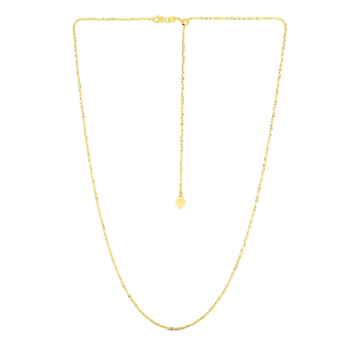 14k Yellow Gold Adjustable Sparkle Chain 1.5mm
