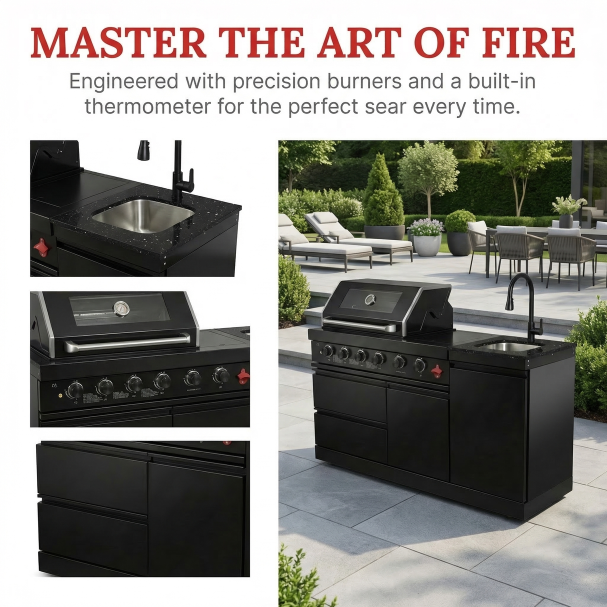 65.4-Inch Deluxe Stainless Steel Propane Gas Outdoor Kitchen Grill