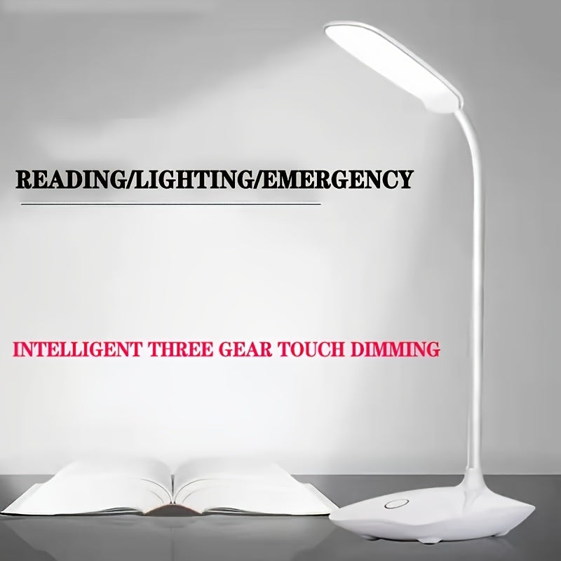 LED Desk Lamp for Students – USB Rechargeable Eye Protection Touch Dimmable Light
