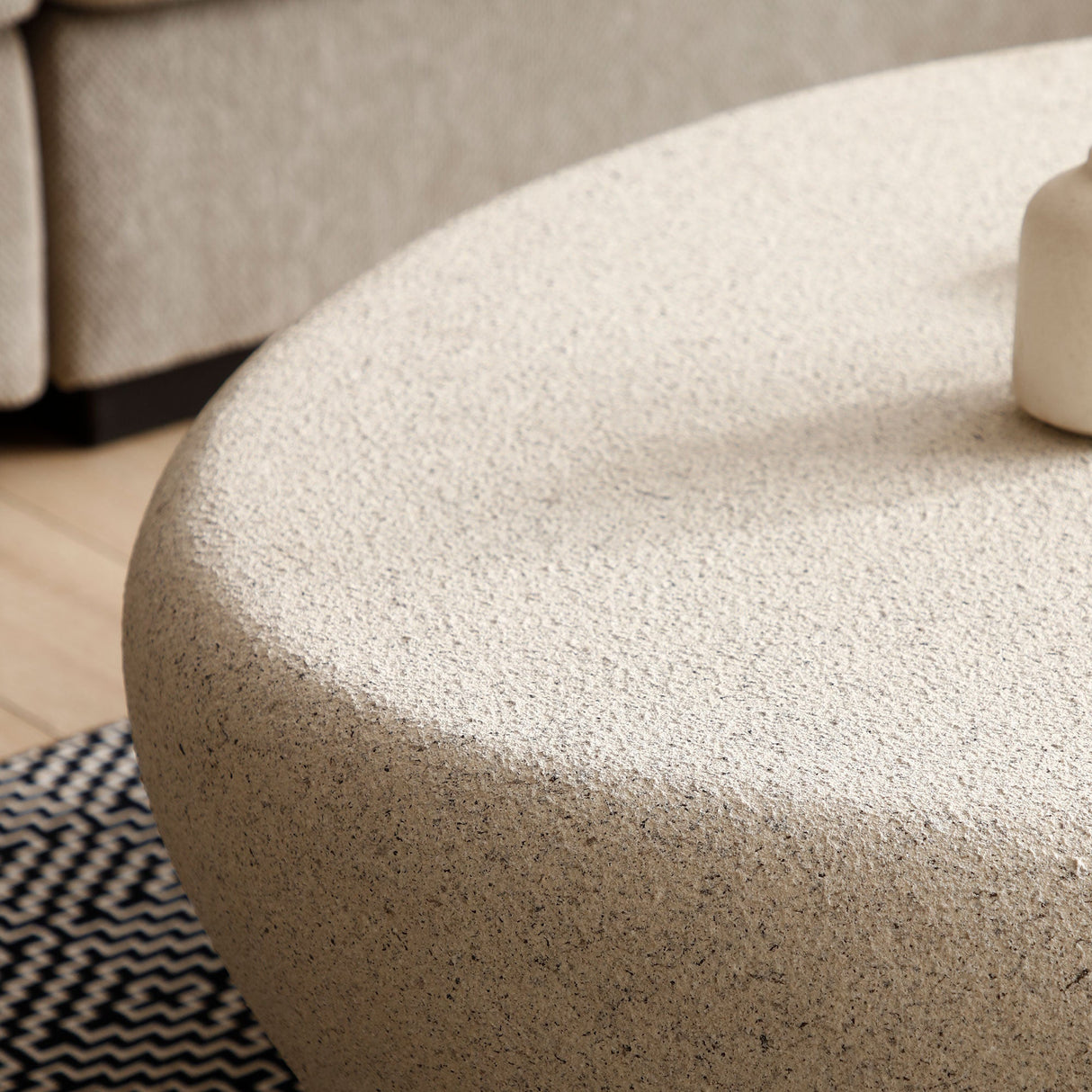 43.31'' Fiberglass Elliptical Coffee Table for Living Room