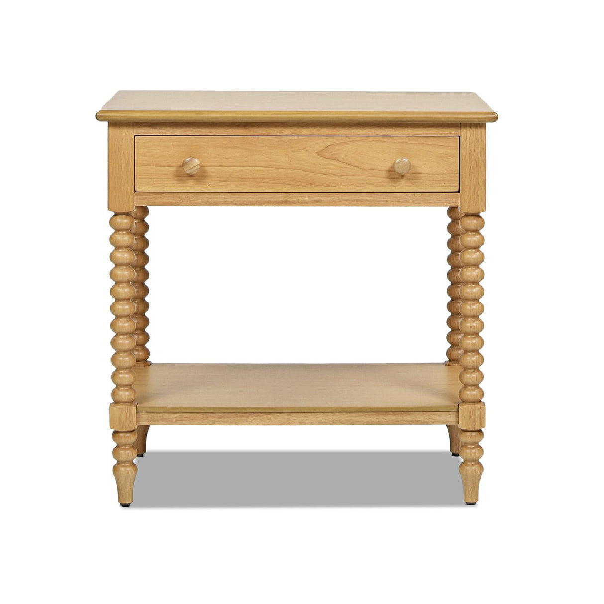 28" Side Table with Turned Legs, Shelf and Drawer - Side Tables
