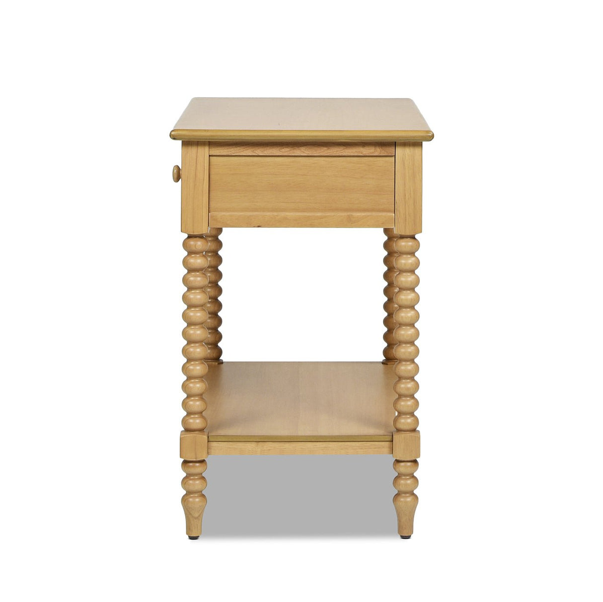 28" Side Table with Turned Legs, Shelf and Drawer - Side Tables