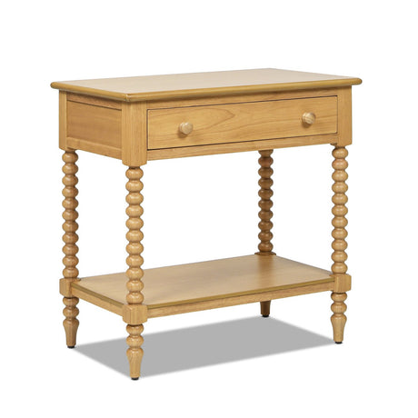 28" Side Table with Turned Legs, Shelf and Drawer - Side Tables