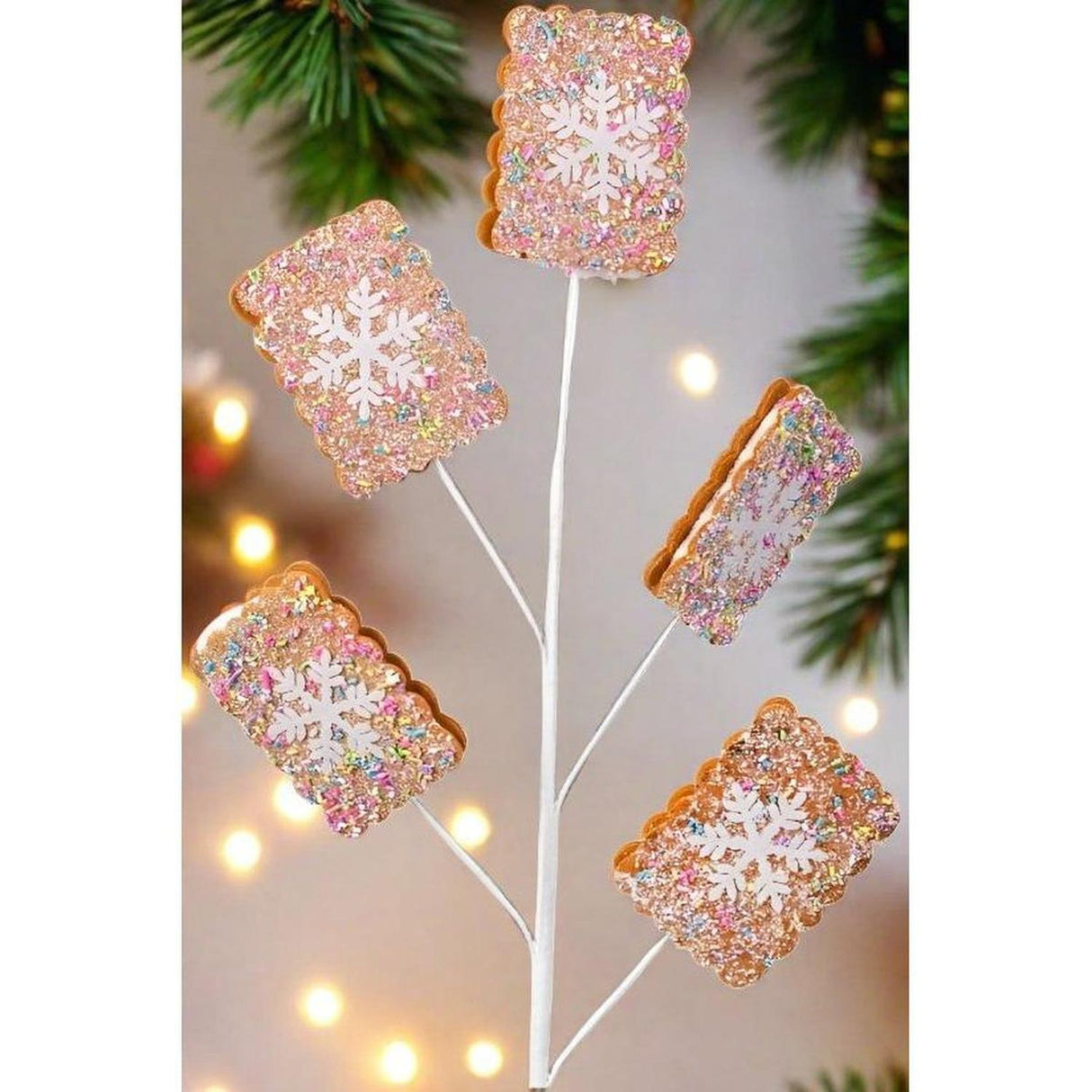 28" Snowflake Sprinkle Sandwich Cookie Spray