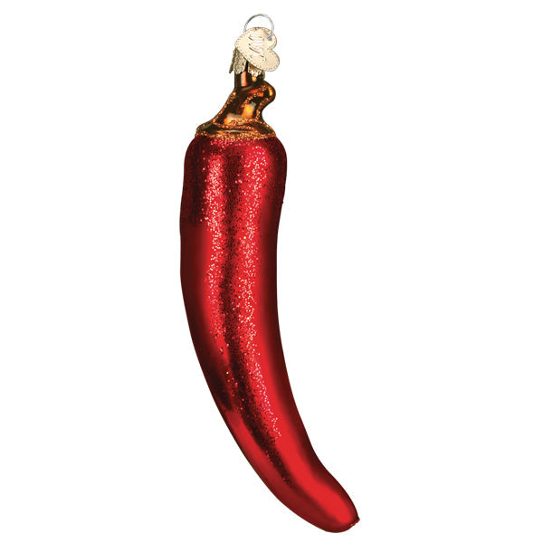 Red Chili Pepper Glass Ornament