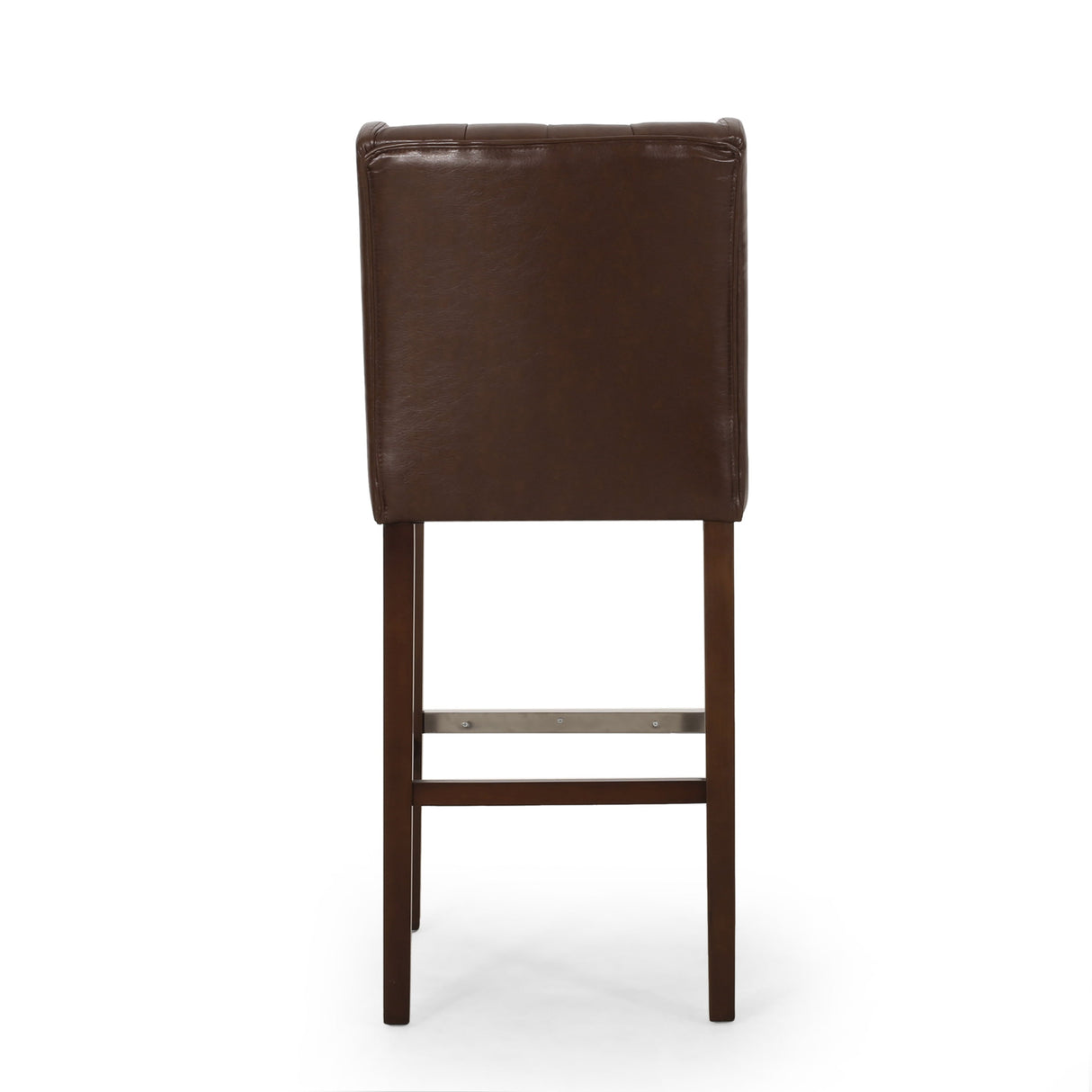 30.5 Inch Seat Height Bar Stool with PU Upholstery and Metal Footrest