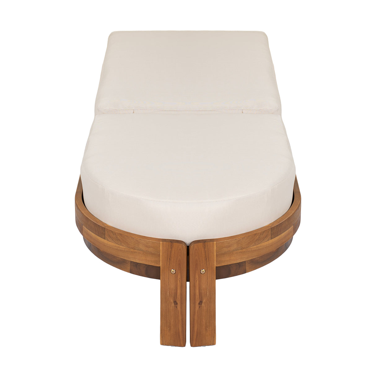 Patio Acacia Wood Chaise Lounge Chairs with Adjustable Backrest Set of 2