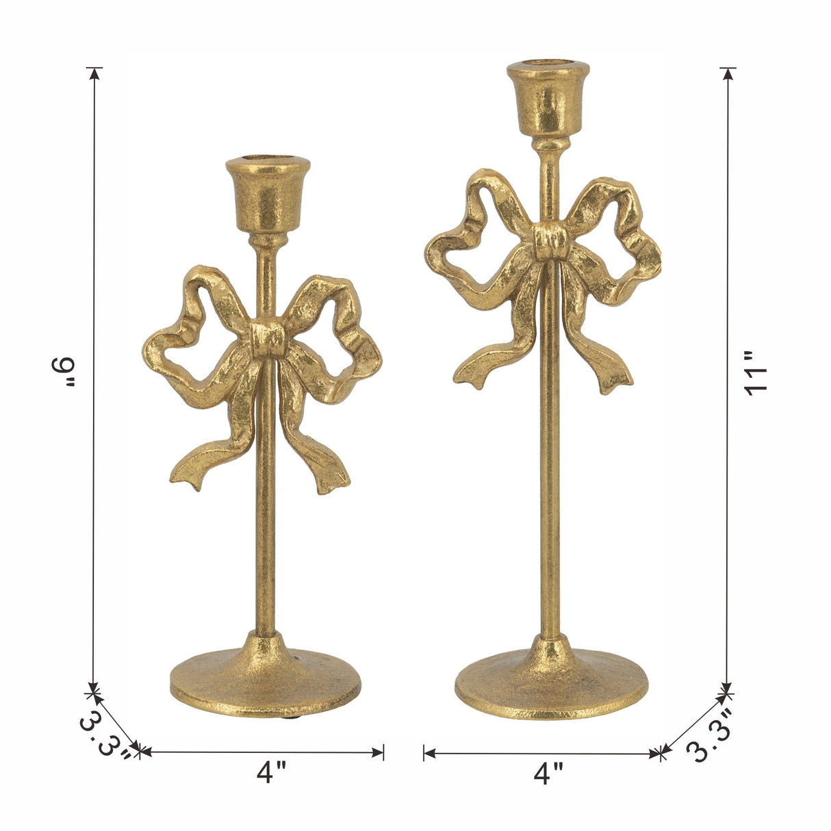 Set of 2 Vintage Gold Candle Holders