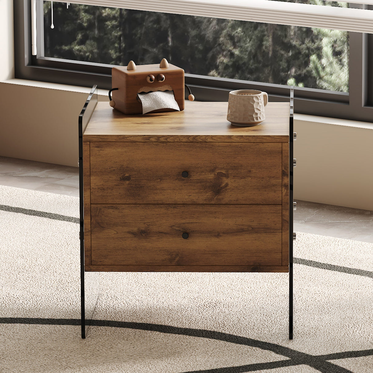 Double-Drawer Bedside Table