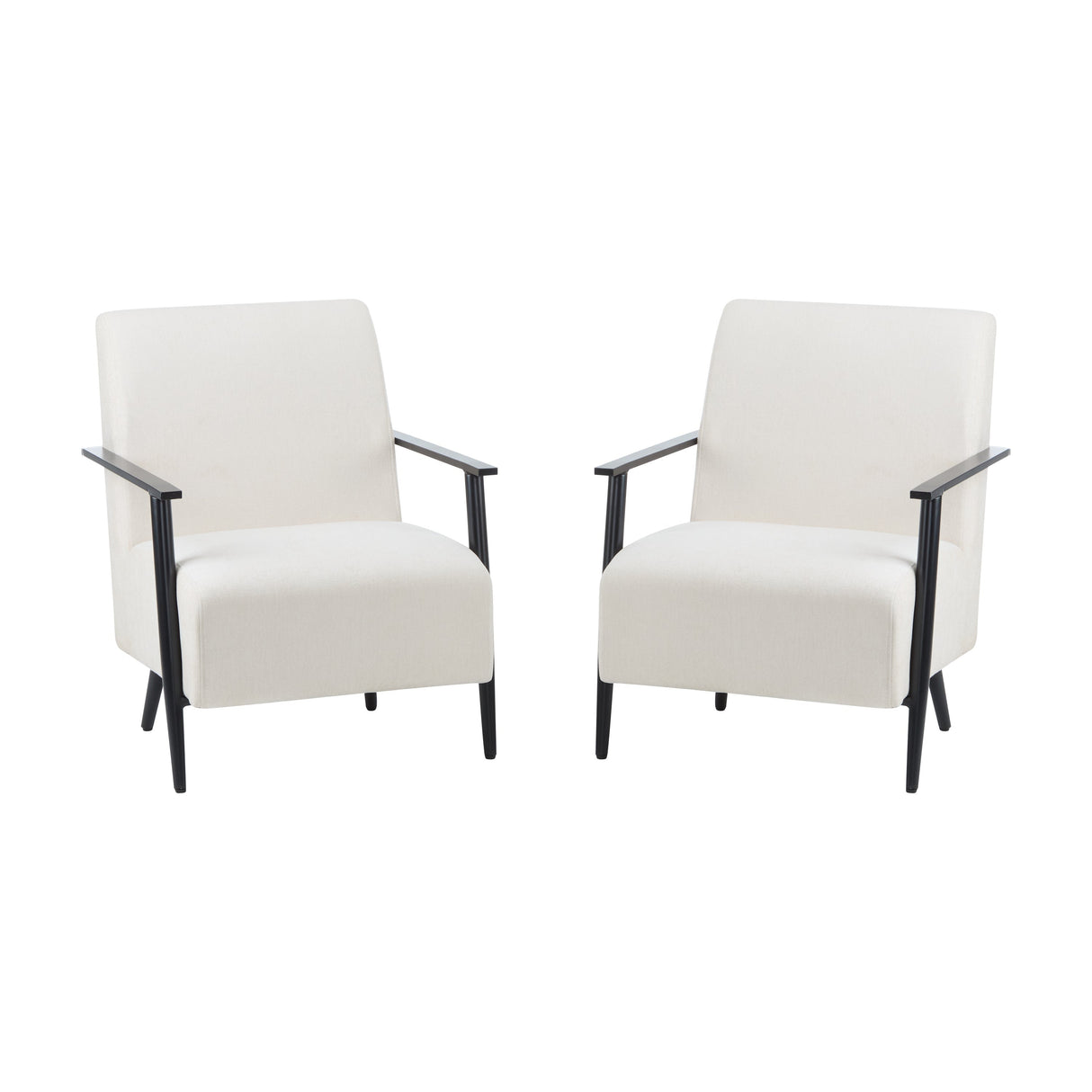 Modern Beige Lounge Chair Set with Polyester Upholstery and Metal Frame26.38' for Living RoomBedroomOffice