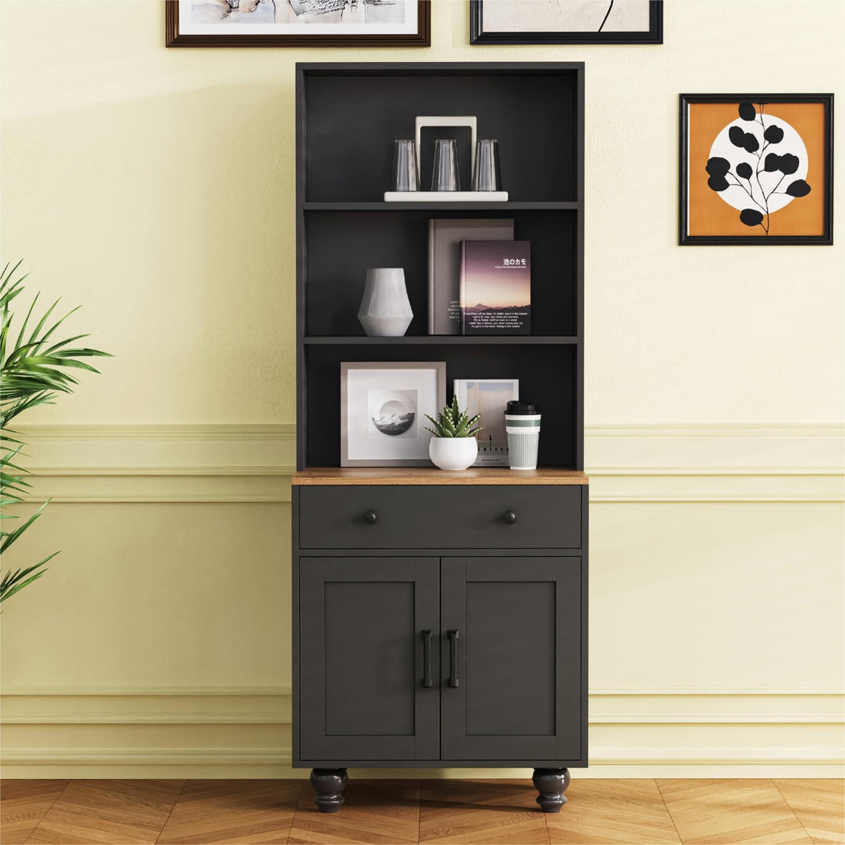 On-Trend Farmhouse Storage Cabinet with Adjustable Shelves