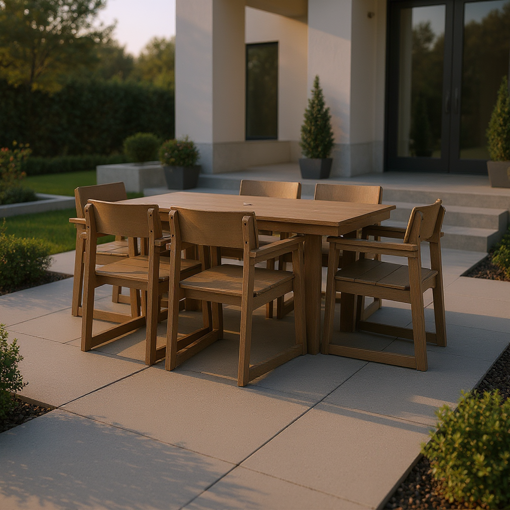 7-Piece HDPE Outdoor Dining Set for 6 – Brown