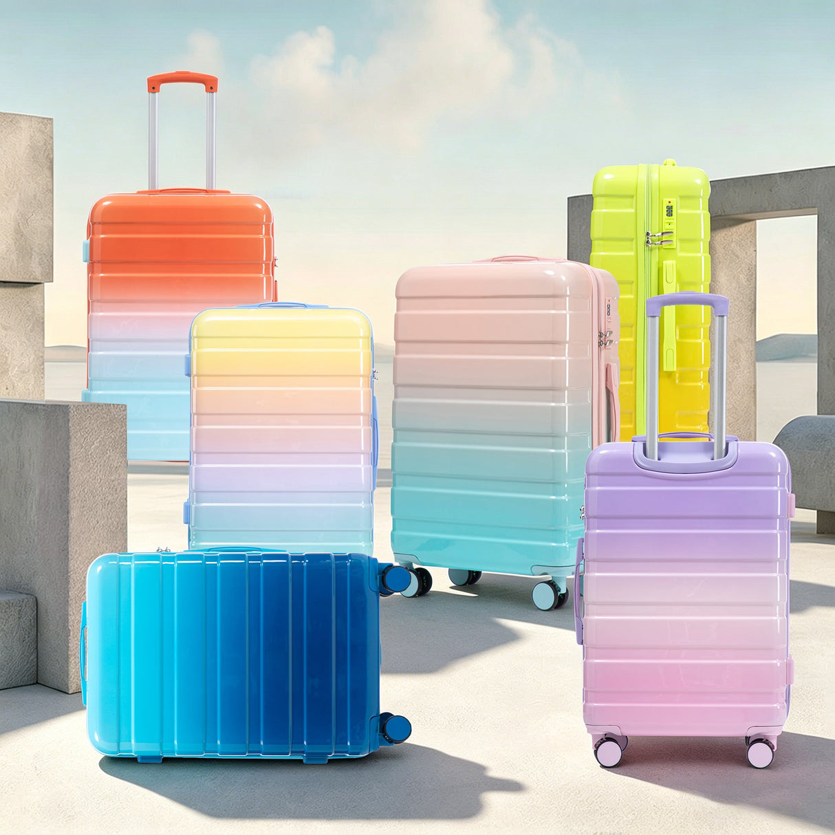 20"/24"/28" 3-Piece Set in Gradient Color Luggage