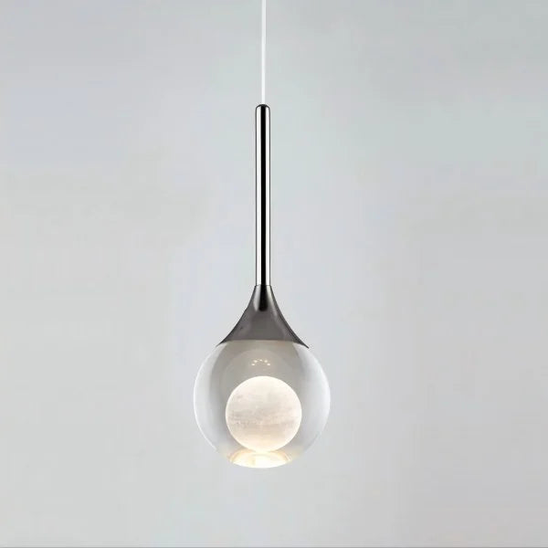 Minimalist Clear Glass Pendant Light Hanging Ceiling Fixture
