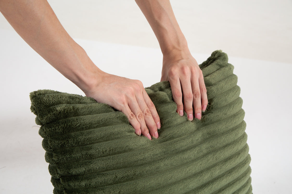 Cozy Corduroy 2-Seater Sofa with Lumbar Pillows