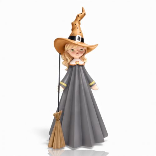 GIRL WITCH WITH BROOM