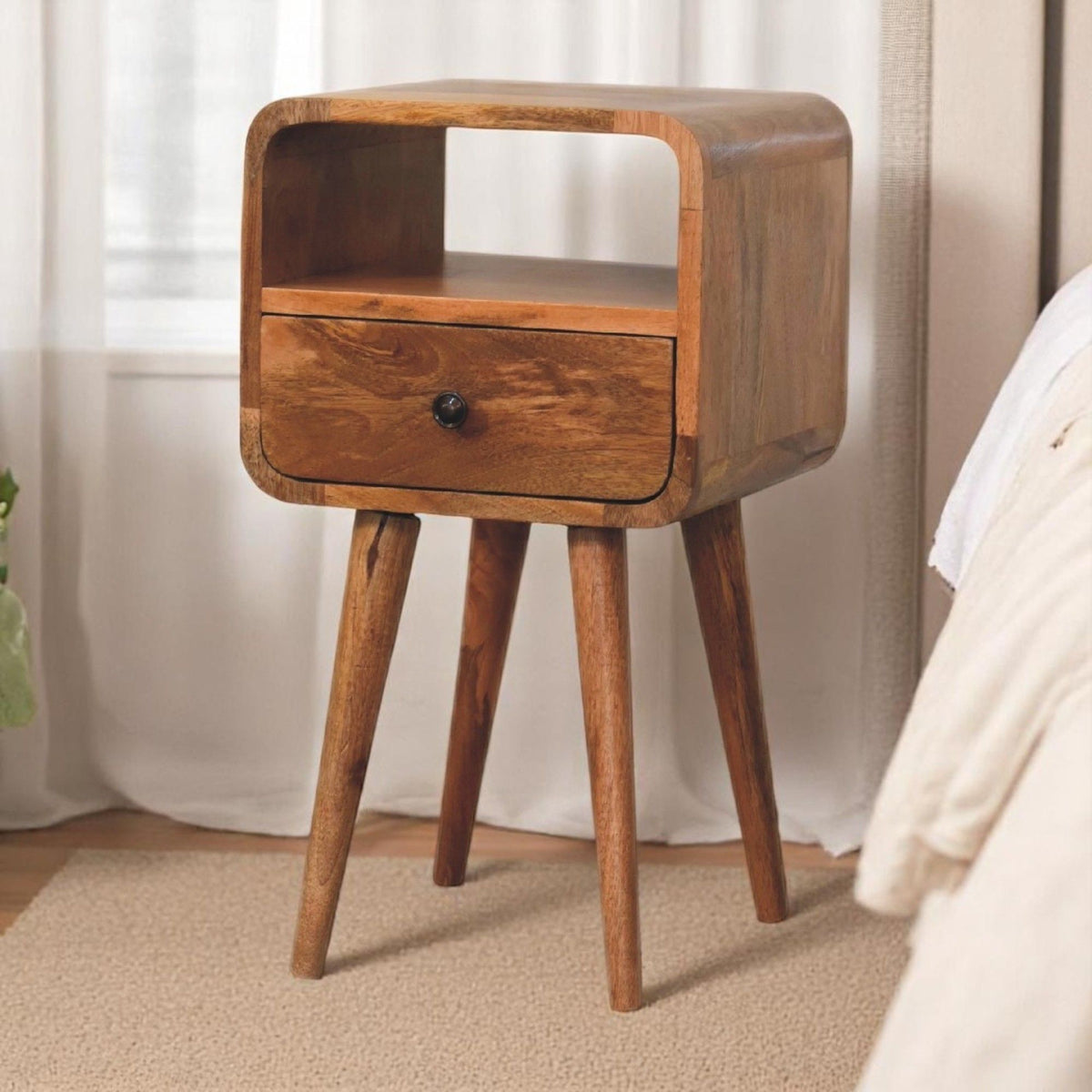 Mini Curve Open Bedside Nightstand