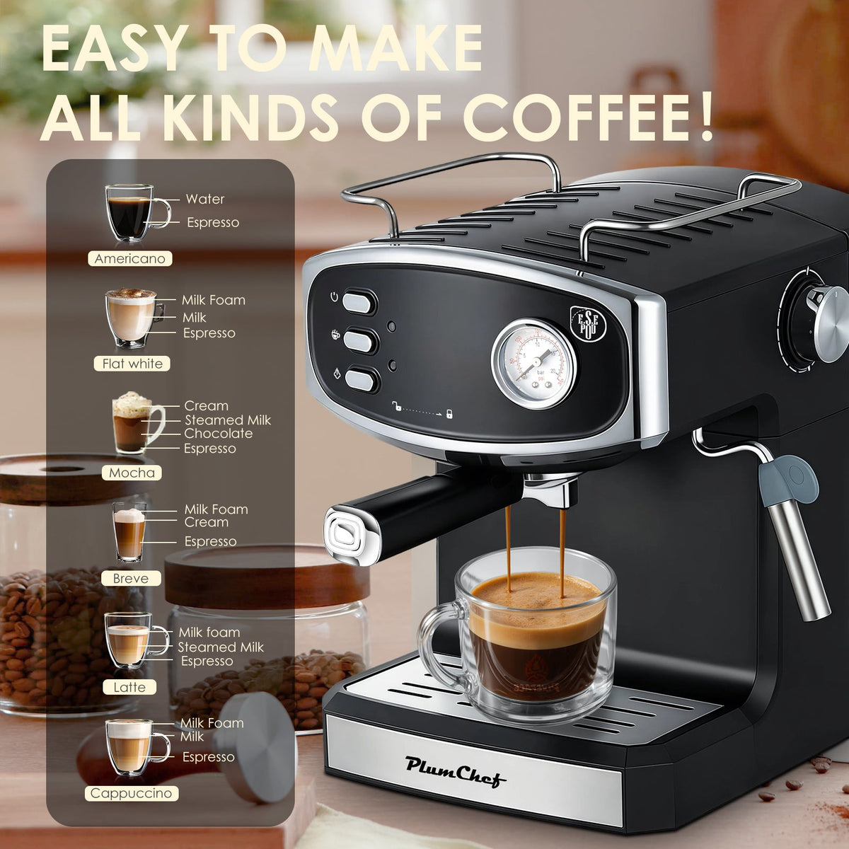 Plum Chef 20 Bar Espresso Machine