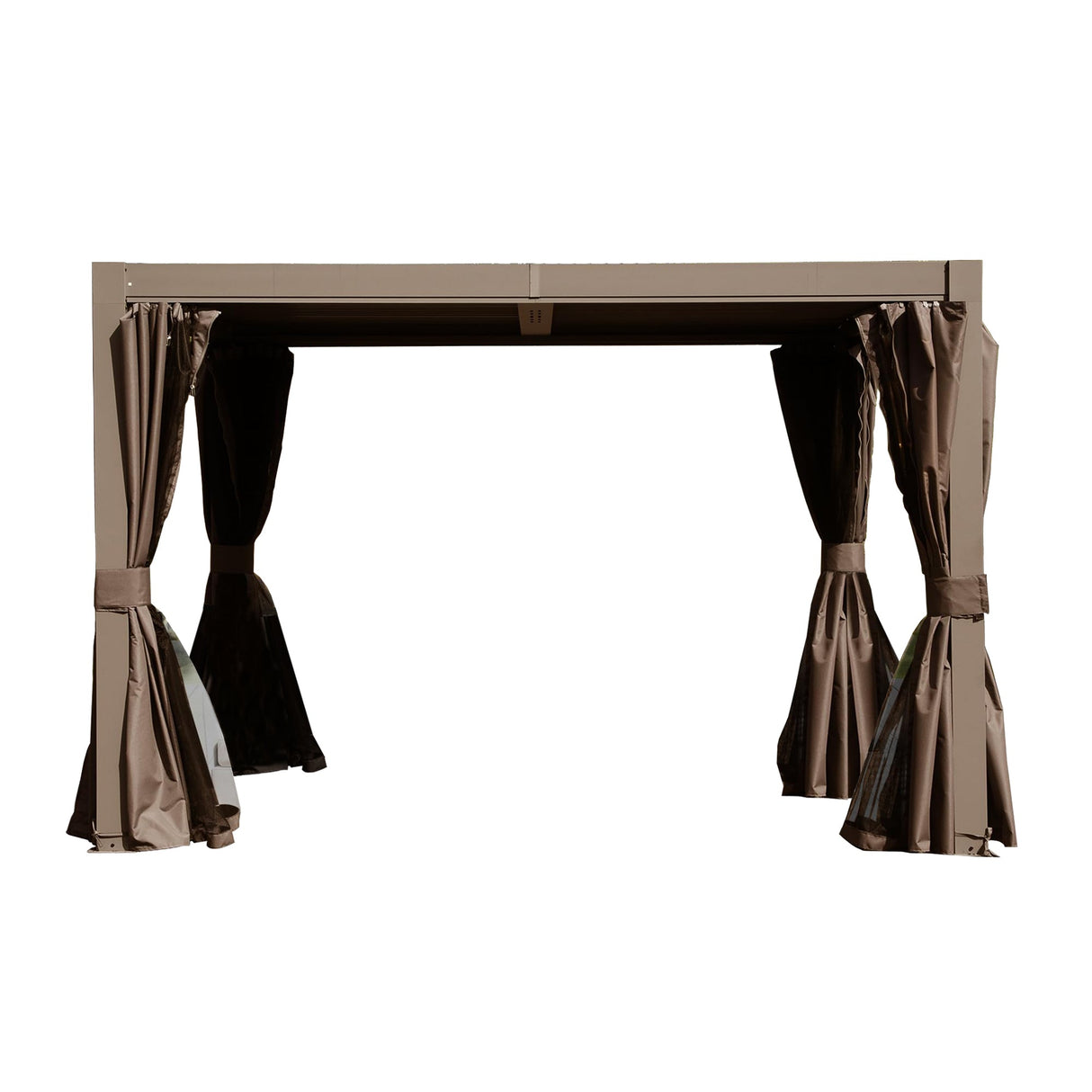 10x10 FT Outdoor Louvered Pergola with Adjustable Louvers - Brown