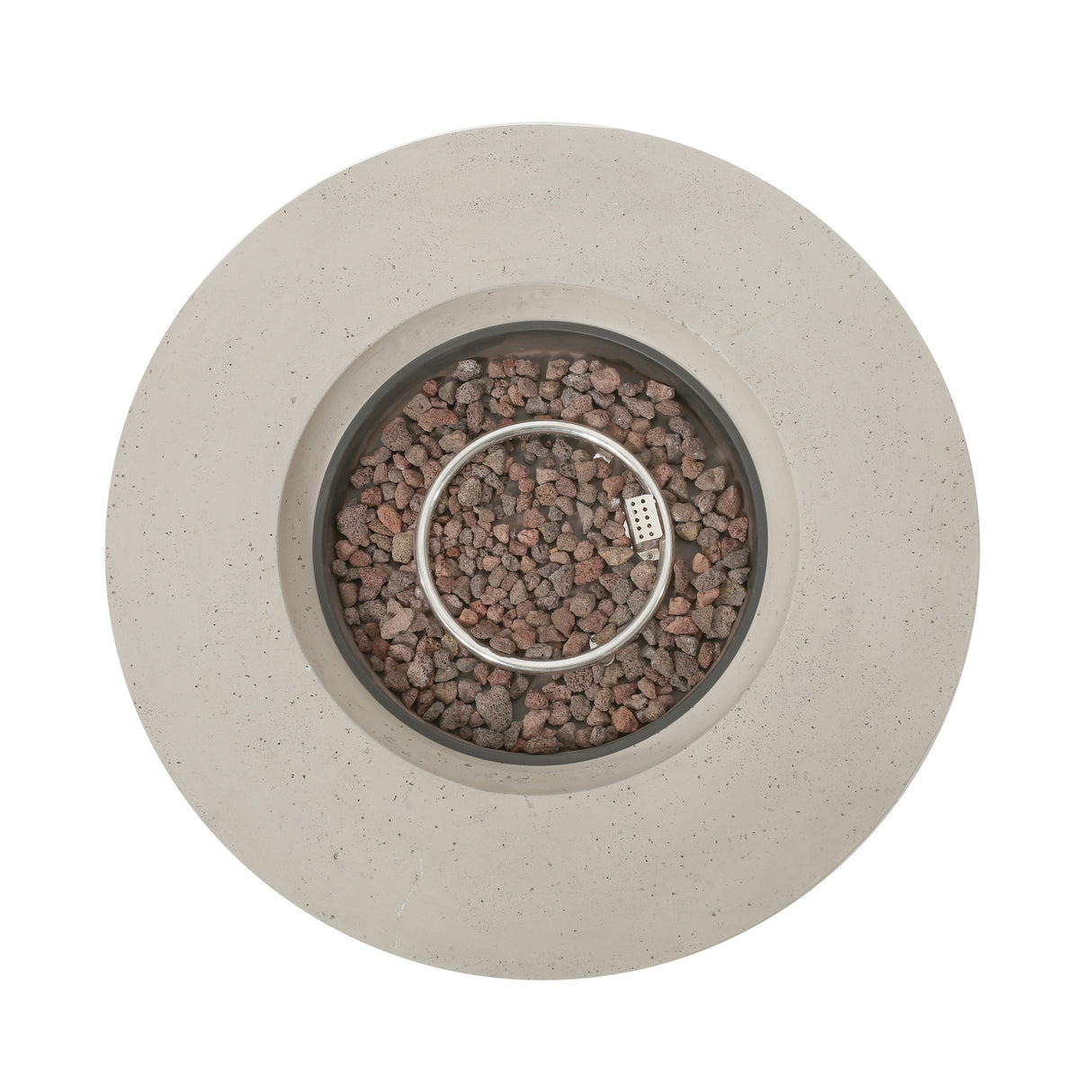 Modular circular concrete propane fire pit, light grey 50,000 btu