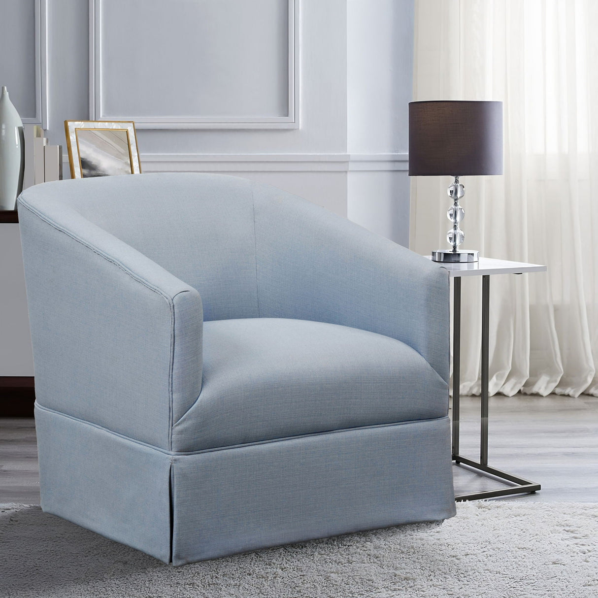 Earl - Skirted Swivel Chair