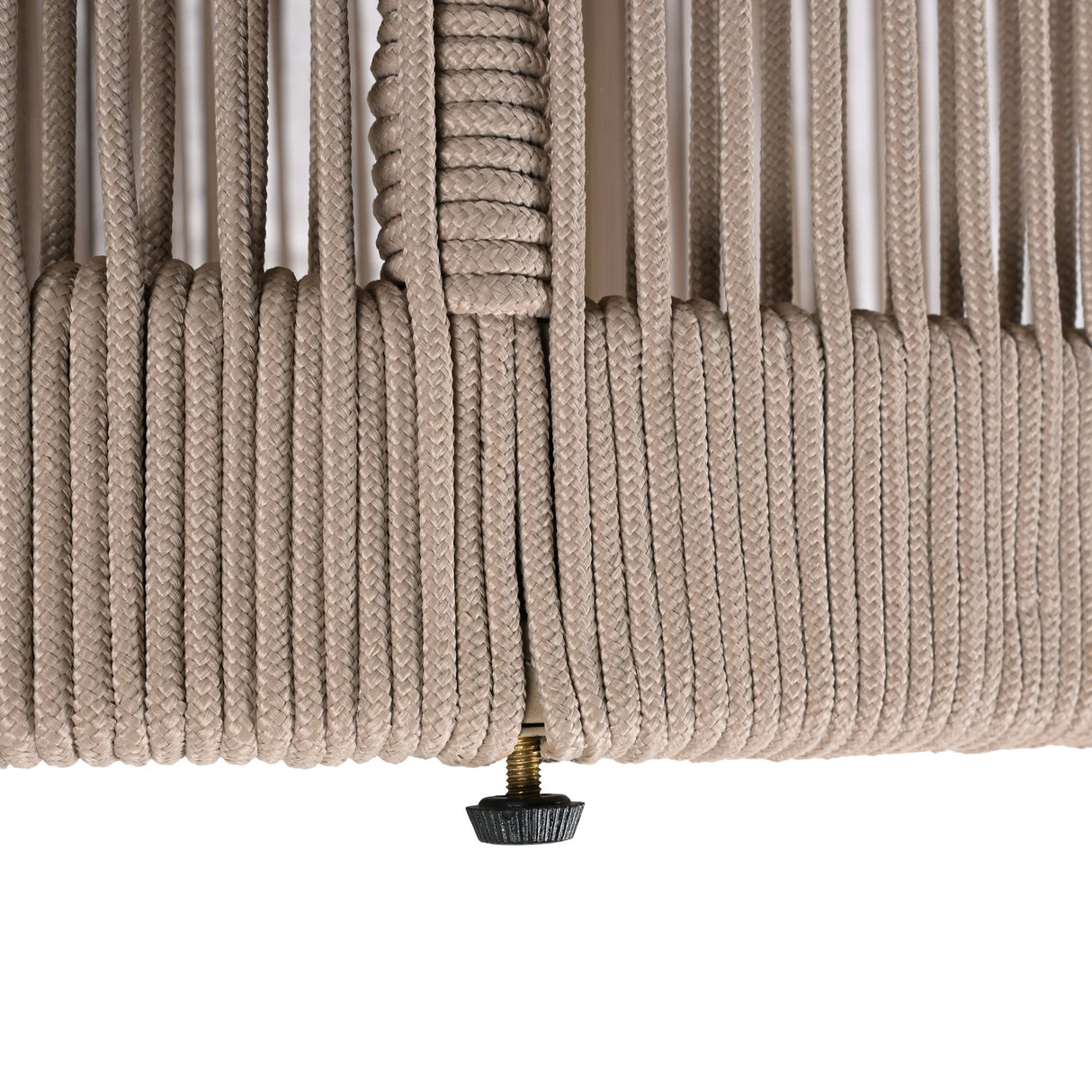 Outdoor Rope Chaise Lounge Set with Adjustable Backrest and Teak Look Side Table