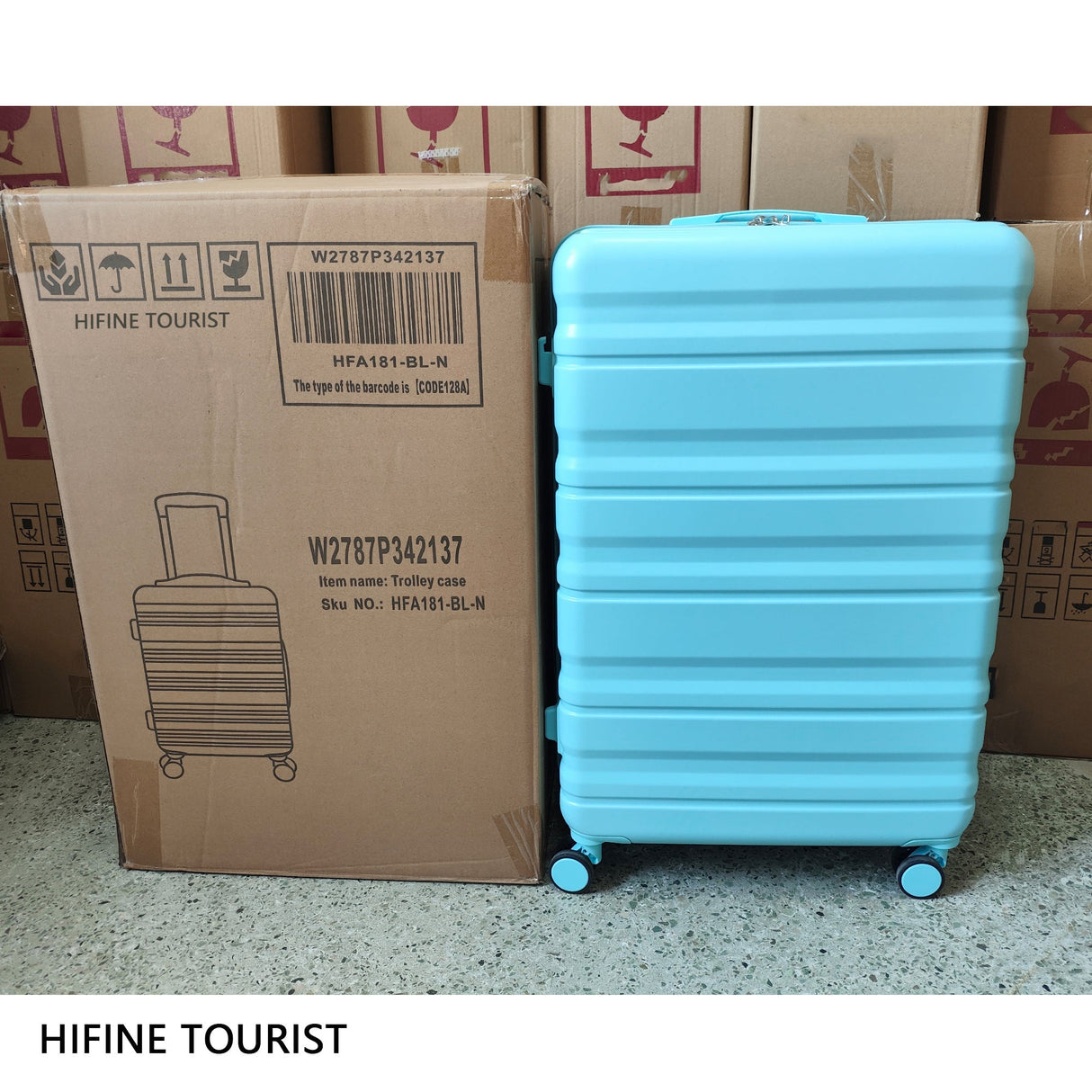 HIFINE Tourist 3-Piece ABS Spinner Wheel Luggage Set (Blue)