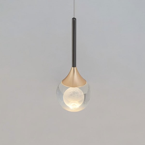 Minimalist Clear Glass Pendant Light Hanging Ceiling Fixture