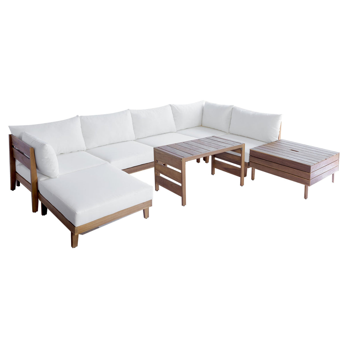 TOPMAX 8-Piece Acacia Wood Outdoor Patio Sofa Set