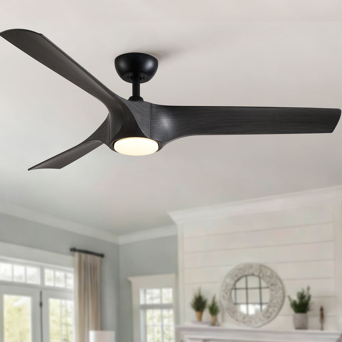 Reversible Quiet Motor Ceiling Fan Light With ABS Blades