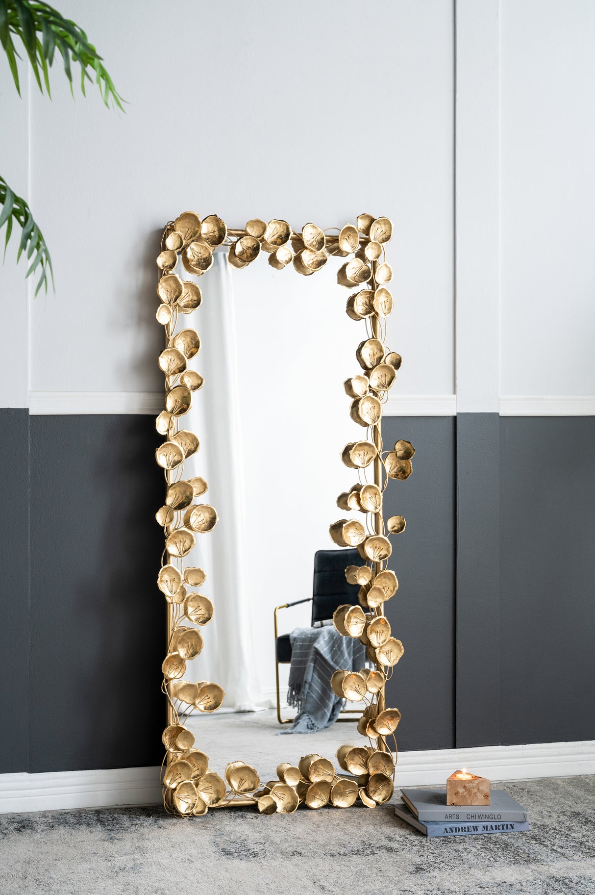 61'-x-31'-Full-Length-Mirror-with-Golden-Leaf-Accents,-Floor-Miiror-for-Living-Room-Bedroom-Mirrors