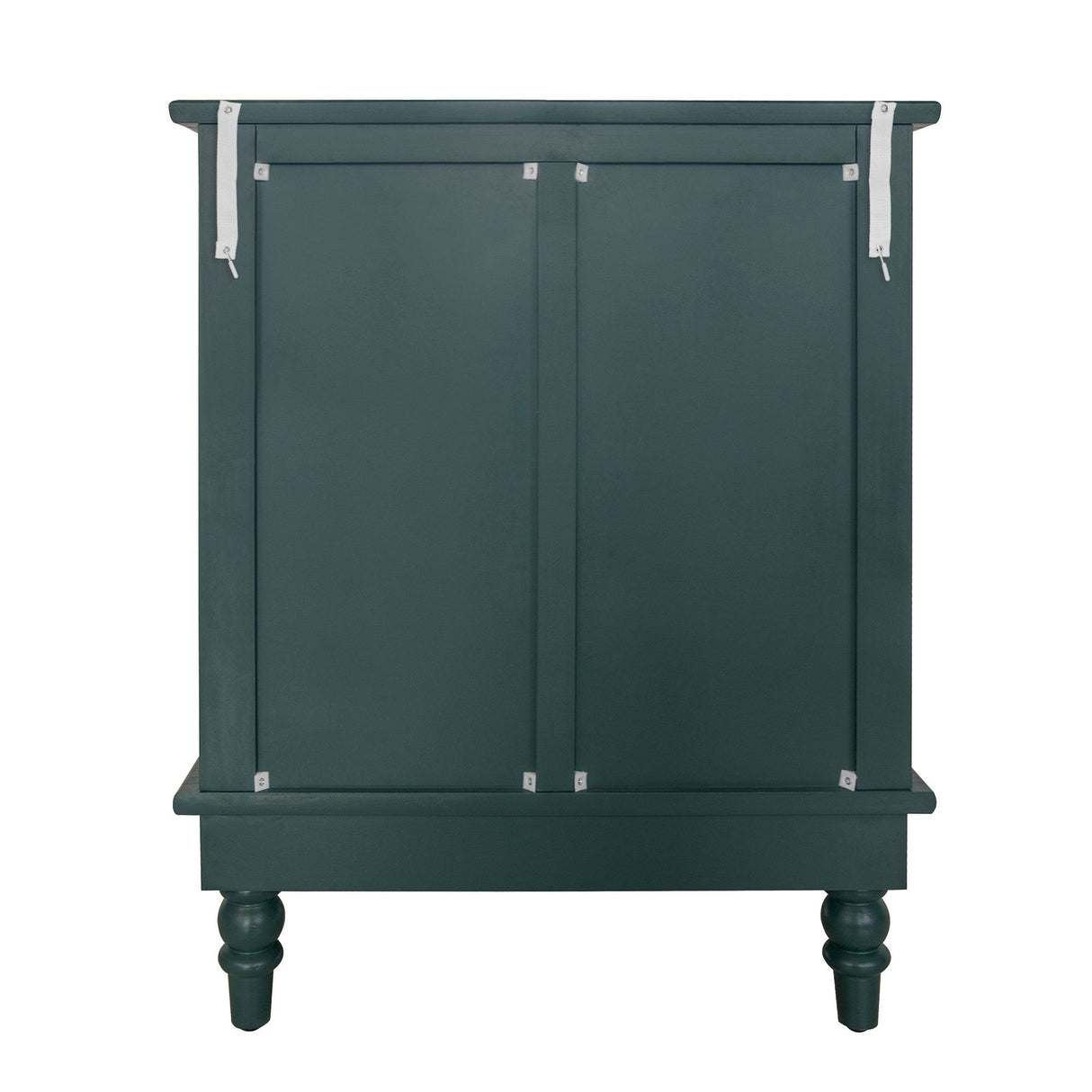 Blackish Green Hollow-Carved 3-Drawer Dresser with Metal Handles