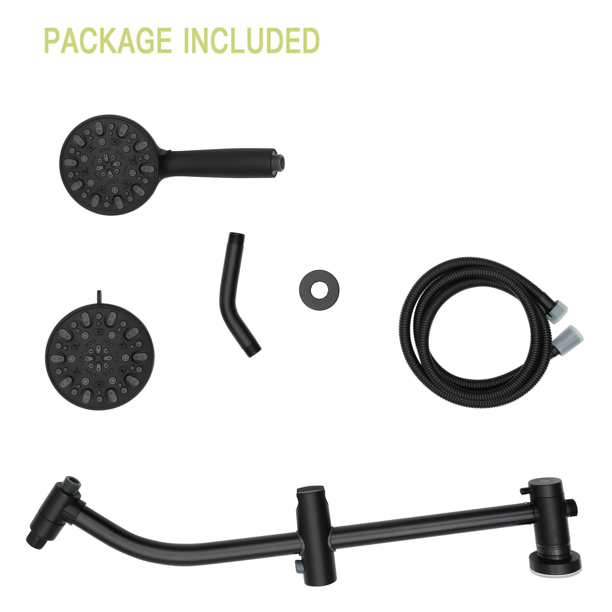 Multi Function Dual Shower Head Shower System With 4.7" Rain Showerhead, 7 Function Hand Shower, Adjustable Slide Bar