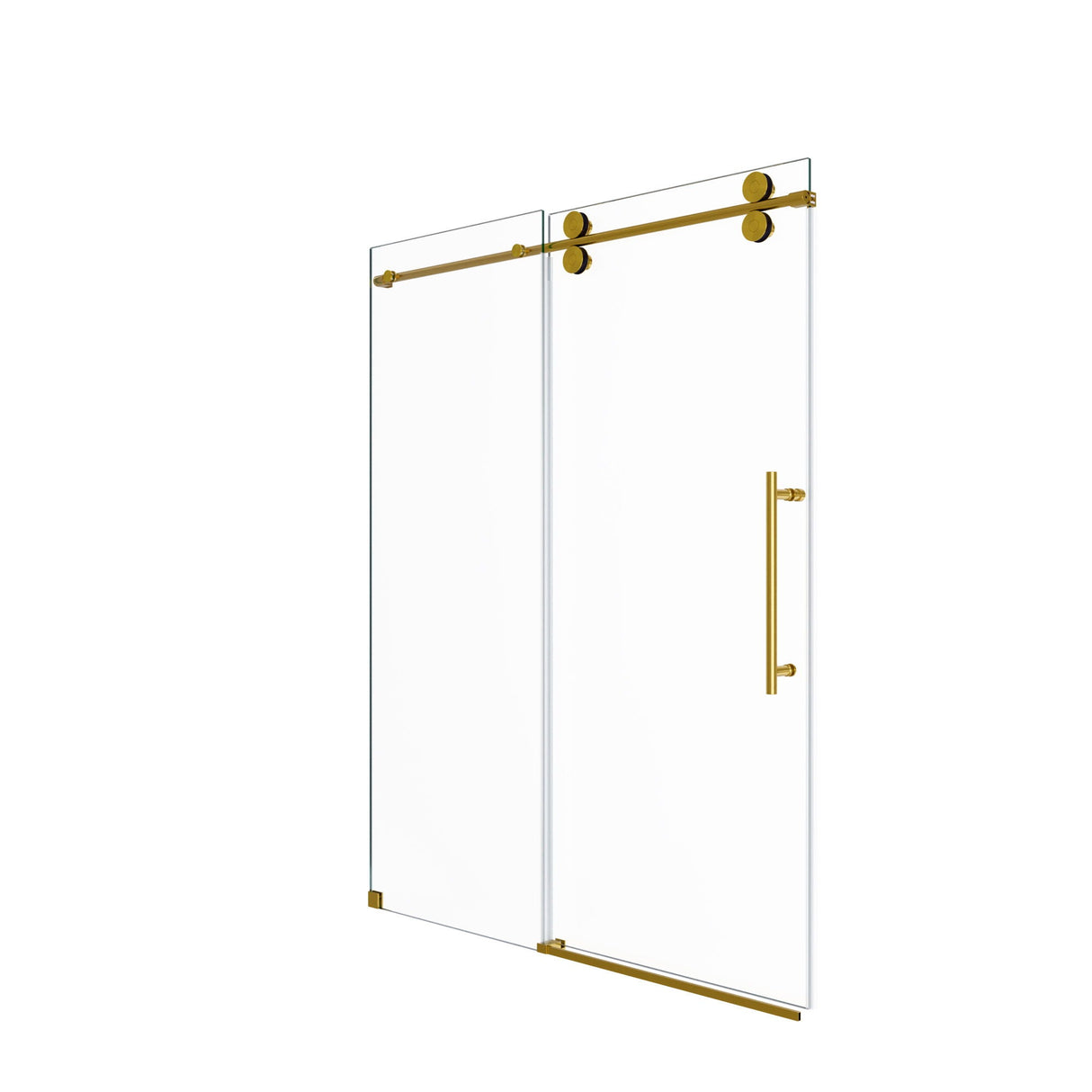 Frameless Single Sliding Shower Door With Clear Tempered Glass