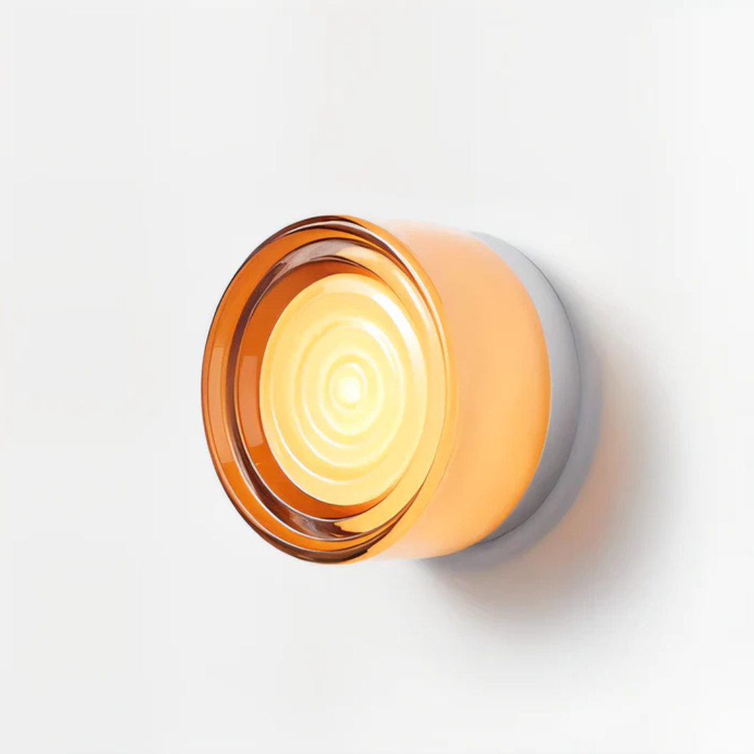 Modern Glass Round LED Wall Sconce 1-Light Aluminium Indoor Wall Lamp