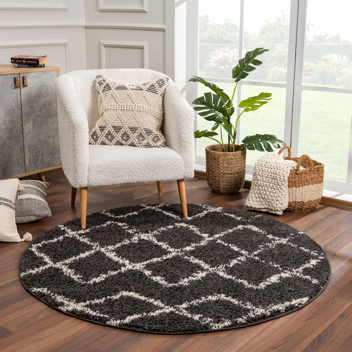 Wallagrass Black Moroccan Shag Rug