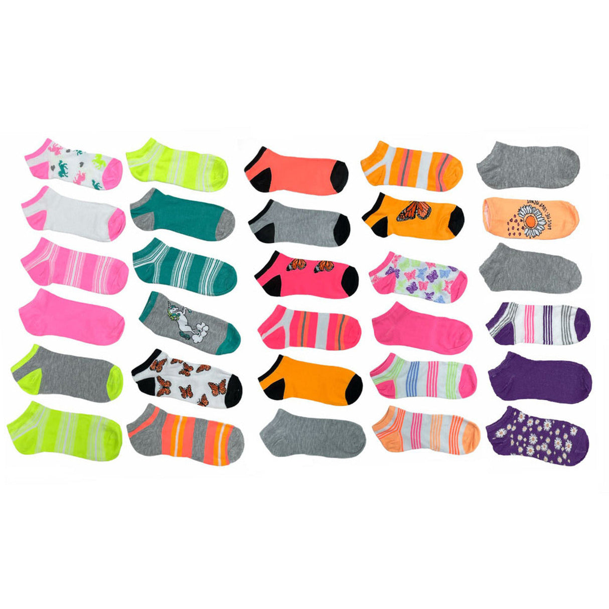 30-Pairs-Women's-Assorted-Low-Cut-Socks-
