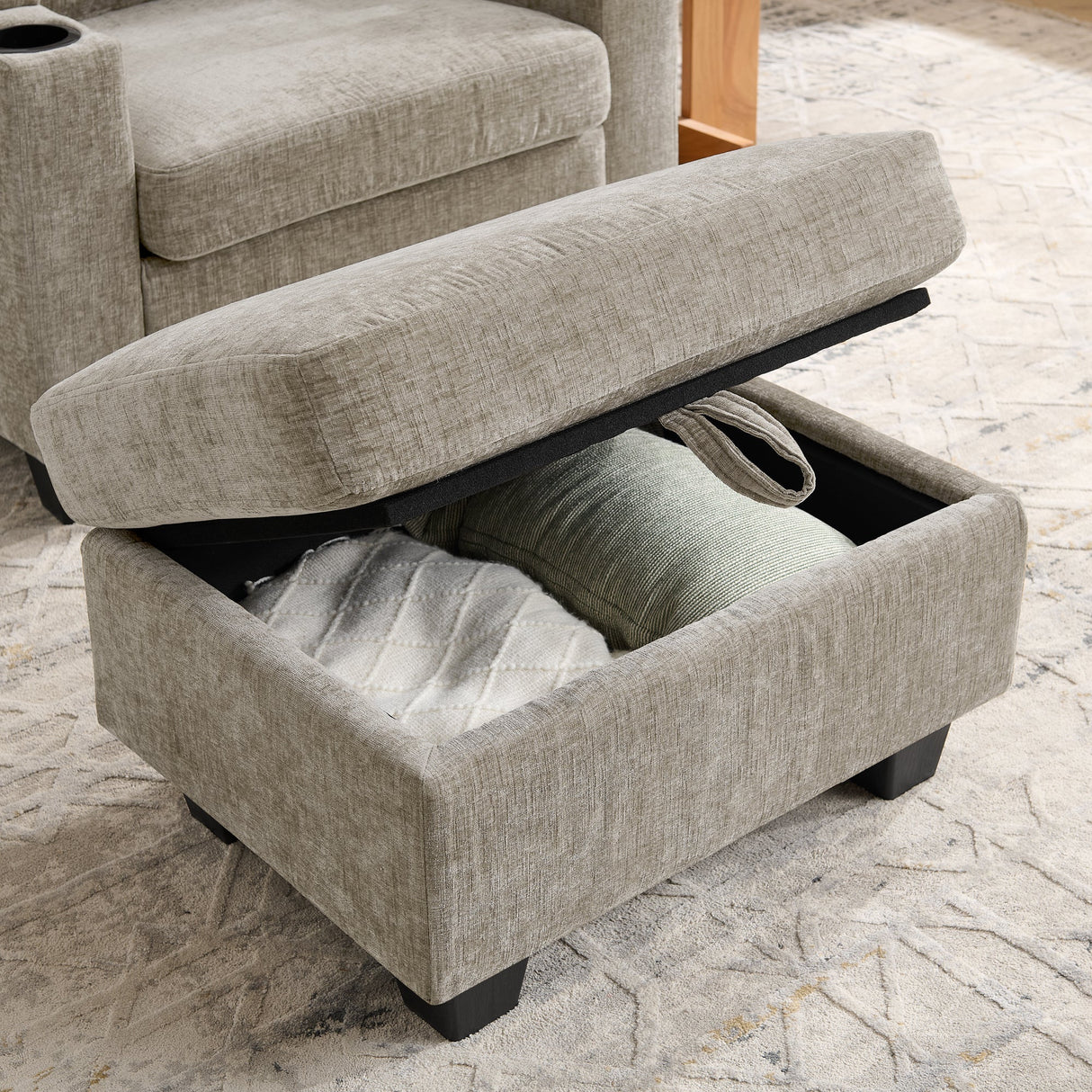 Single Sofa Recliner with Manually Adjustable Backrest - Brown