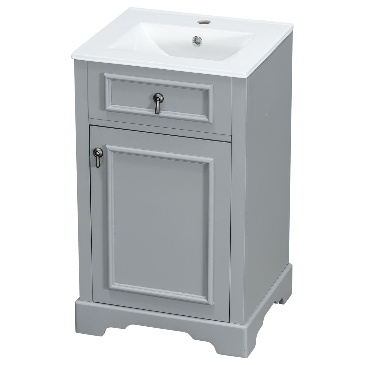 Elegant Bathroom Vanity With Ceramic Sink, Soft Close Door, Adjustable Shelf