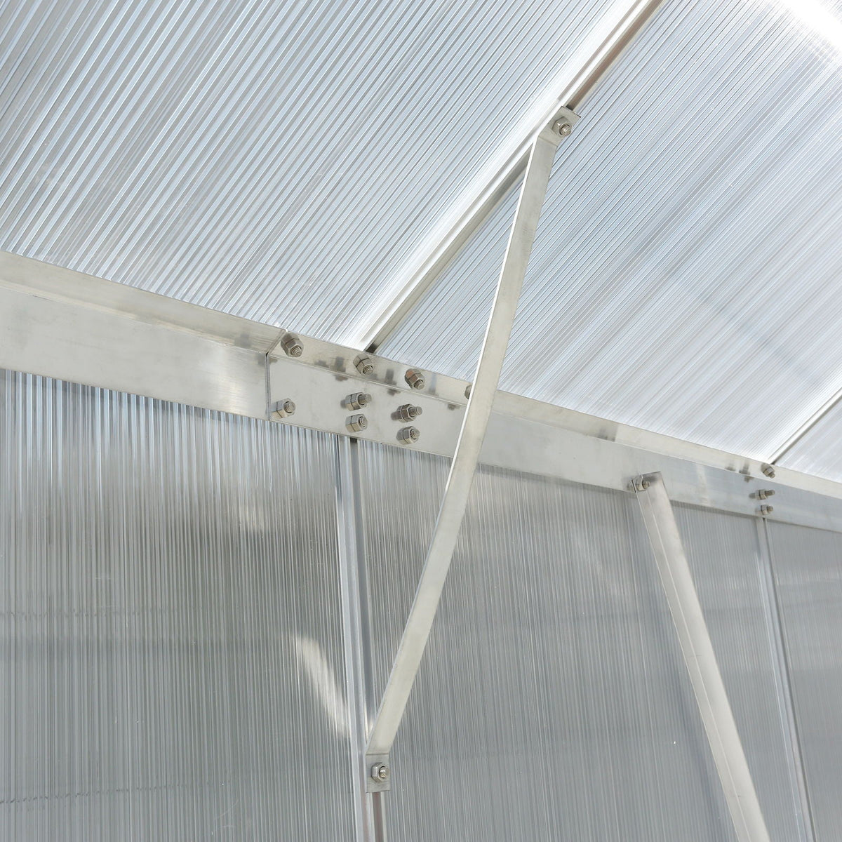 Polycarbonate house, Heavy Duty Outdoor Aluminum Walk-In House Kit With Rain Gutter, Vent And Door For Backyard Garden