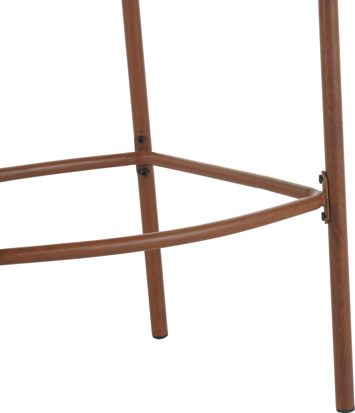 Lodi Outdoor Metal Rope Barstool, Teak Finished Frame and Beige Cushion, Set of 4